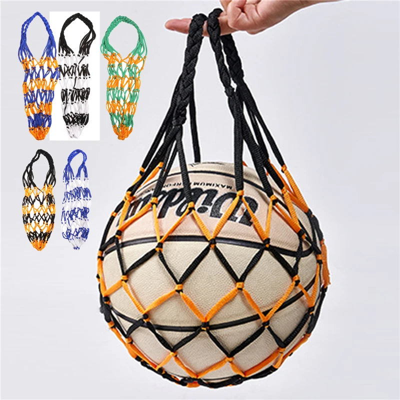 Portable Carry Net Bag Balls Volleyball Outdoor Durable Standard Thread Hoop Mesh Net