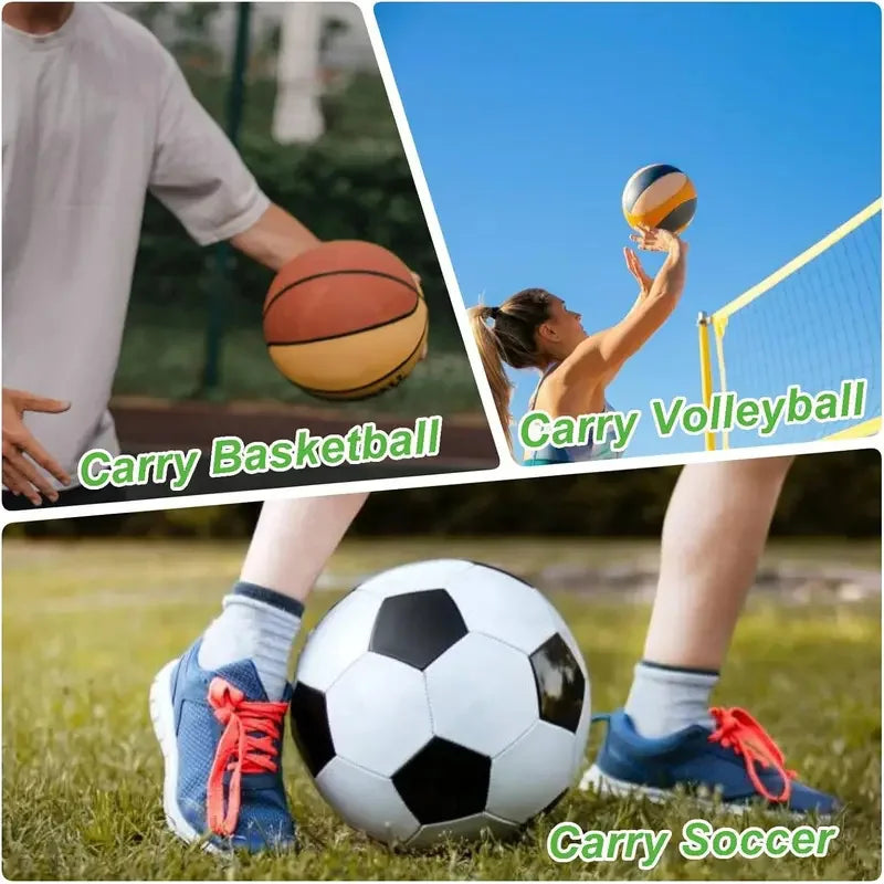Portable Single Ball Storage Bag Mesh Handbag Drawstring Sling Carrier for Carrying Basketball Volleyball Soccer Ball