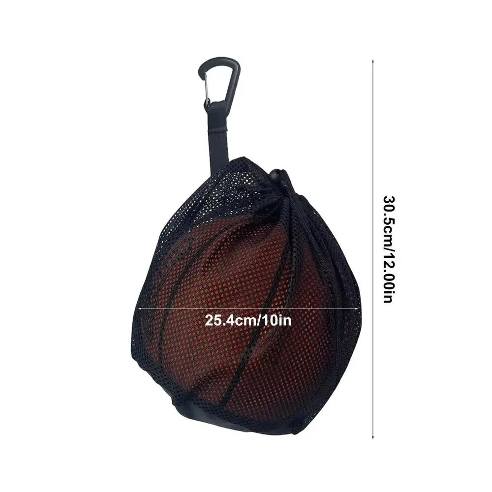 Portable Single Ball Storage Bag Mesh Handbag Drawstring Sling Carrier for Carrying Basketball Volleyball Soccer Ball