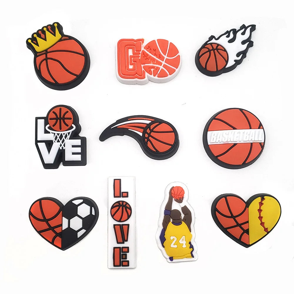 PVC Volleyball Series Shoe Charms for Women Men Over Shoe Decorations Pins Accessories Clog Buckles Gifts