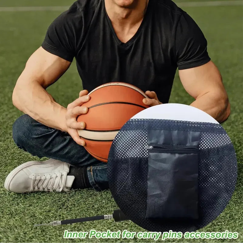 Portable Single Ball Storage Bag Mesh Handbag Drawstring Sling Carrier for Carrying Basketball Volleyball Soccer Ball