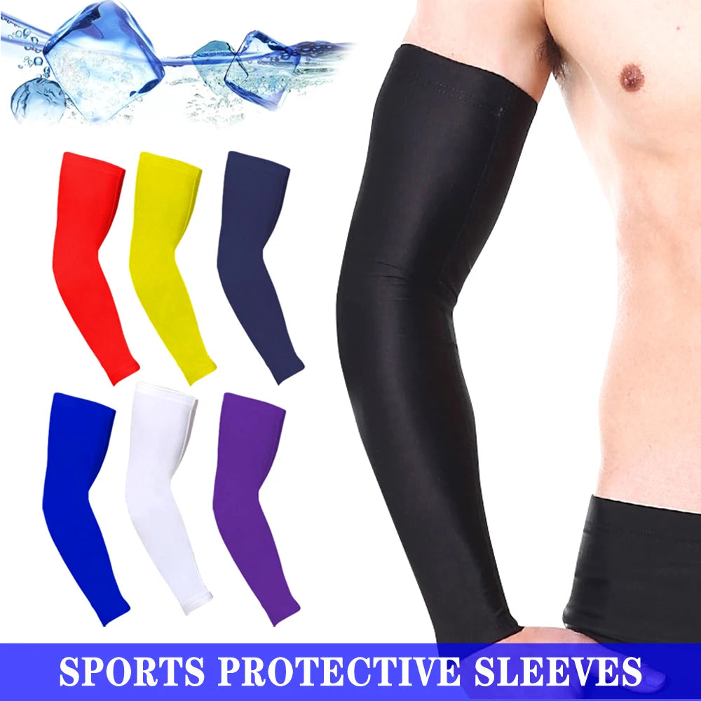 1pcs Cooling UV Sun Protection Arm Sleeves, Tattoo Forearm Covers Anti-Slip for Running, Cycling Basketball Football Volleyball
