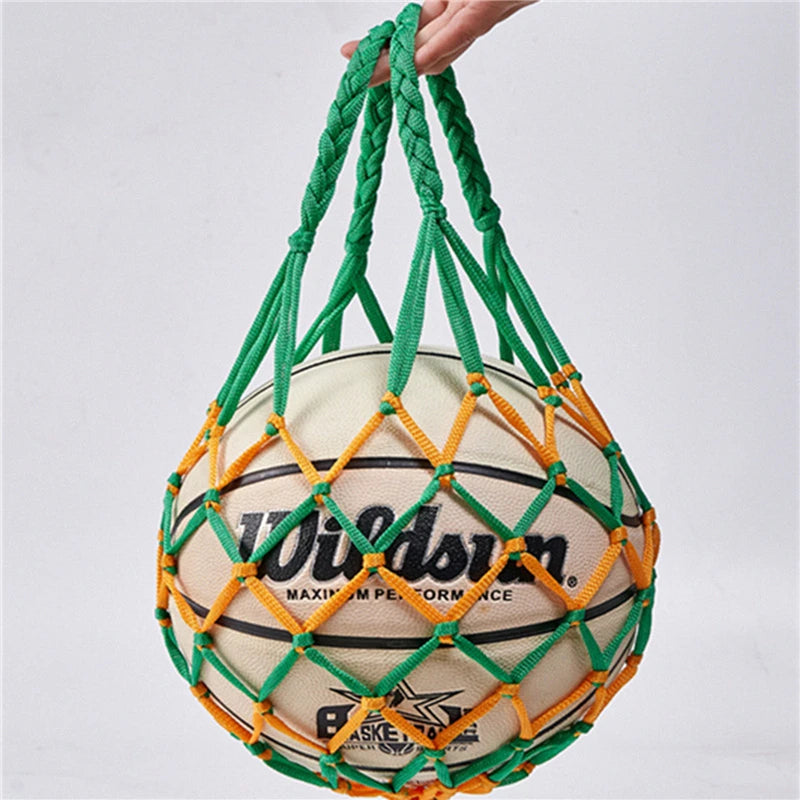 Portable Carry Net Bag Balls Volleyball Outdoor Durable Standard Thread Hoop Mesh Net
