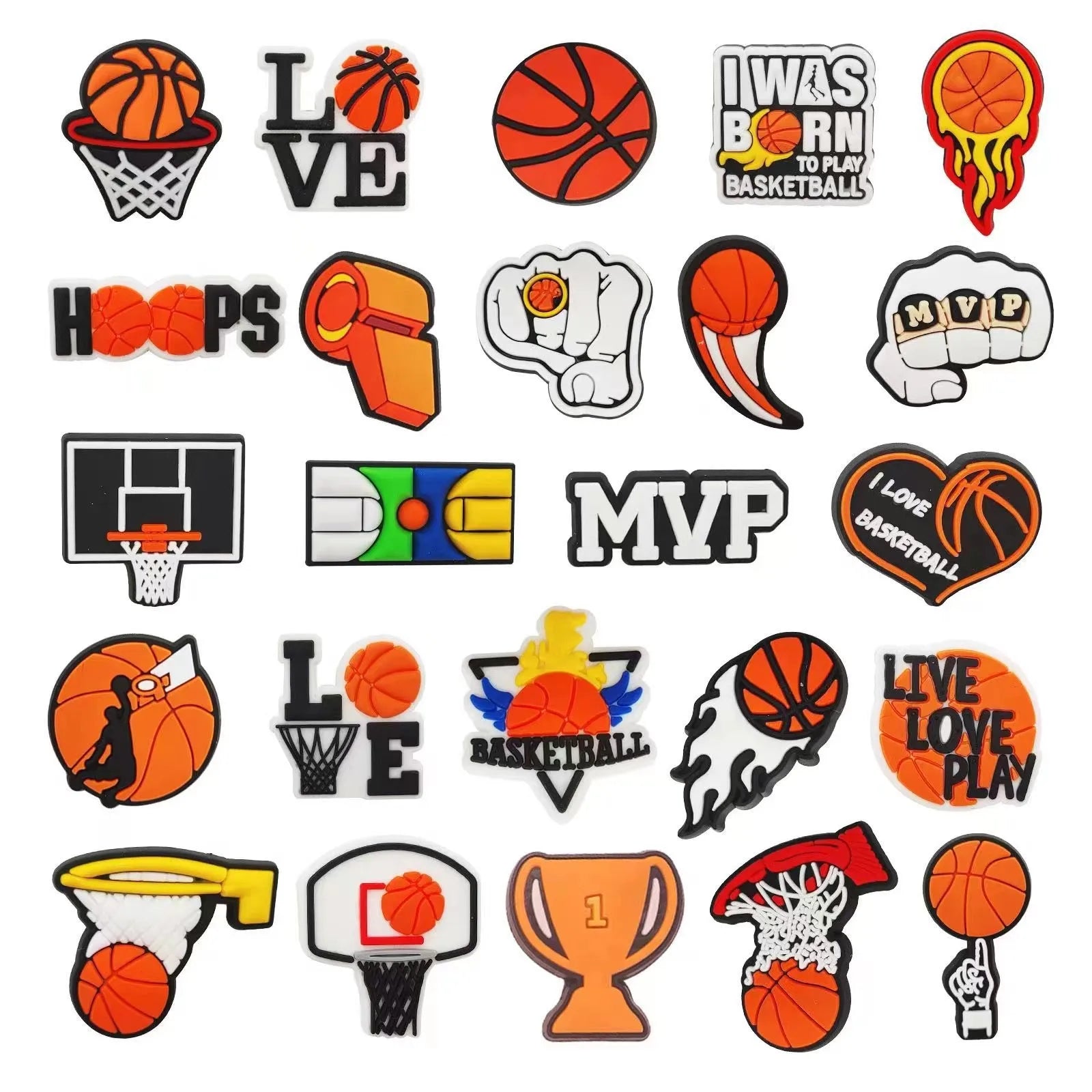 PVC Volleyball Series Shoe Charms for Women Men Over Shoe Decorations Pins Accessories Clog Buckles Gifts