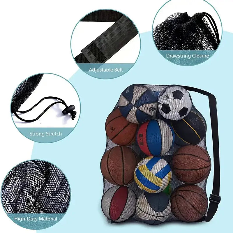 1 pc Soccer Basketball Drawstring Ball Bag Tennis Volleyball Storage Bag Sports Storage Bag Single Shoulder Easy to Carry