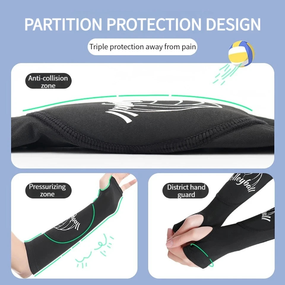 LOOGDEEL 1Pair Volleyball Arm Sleeve Forearm Compression Training Basketball Wrist Support Brace Protector Sports Arm Guard Men