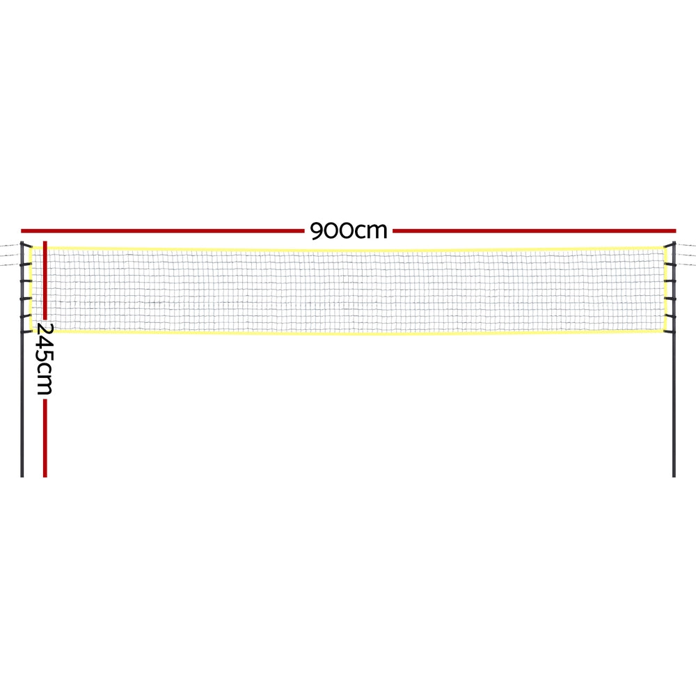 NNEDSZ 9M Portable Volleyball Net Set with Ball Boundary Lines Badminton Tennis