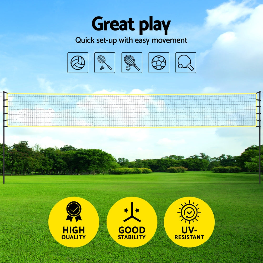 NNEDSZ 9M Portable Volleyball Net Set with Ball Boundary Lines Badminton Tennis