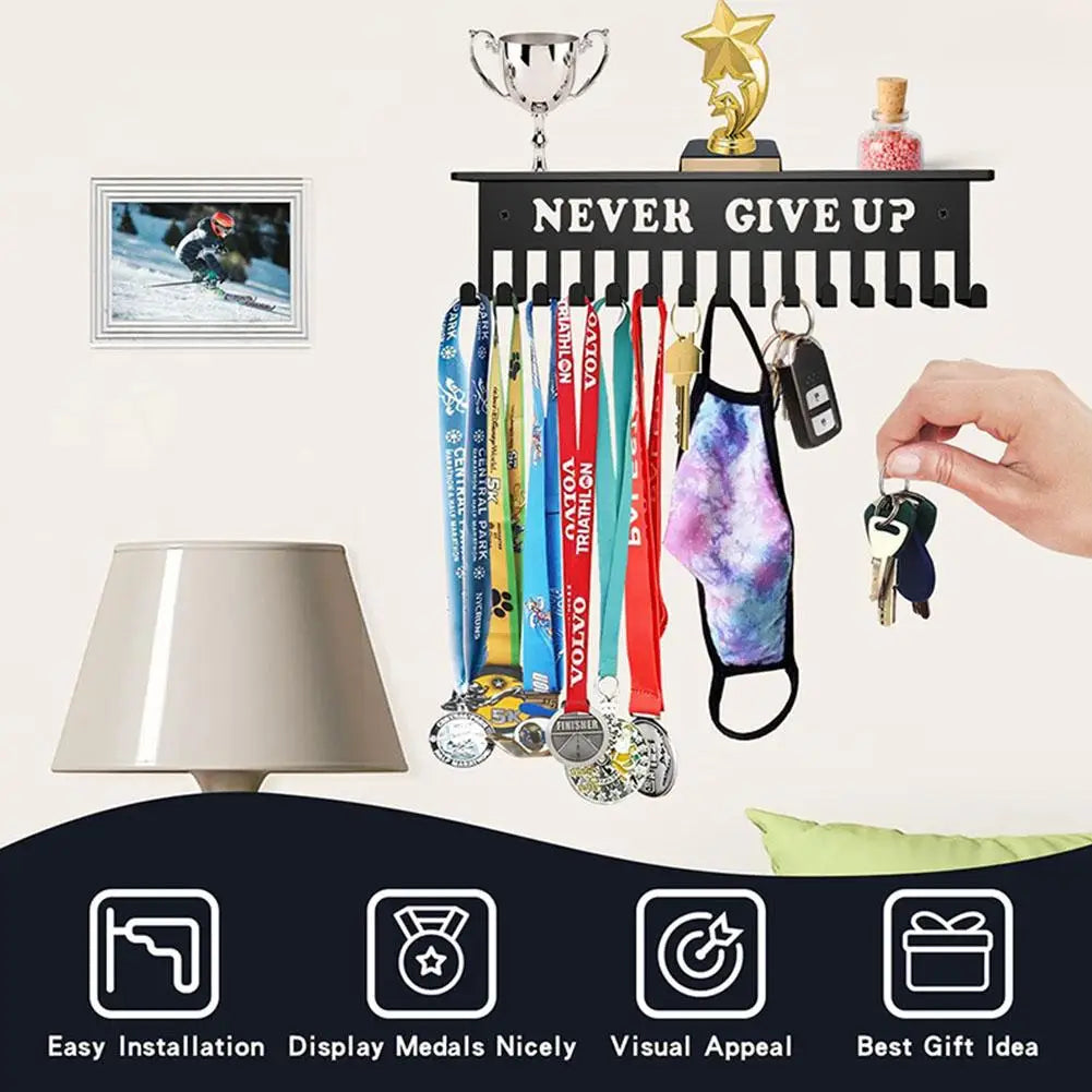 Sports Medal Display Metal Rack Hanger Holder Storage Volleyball For Ribbons Medal Display