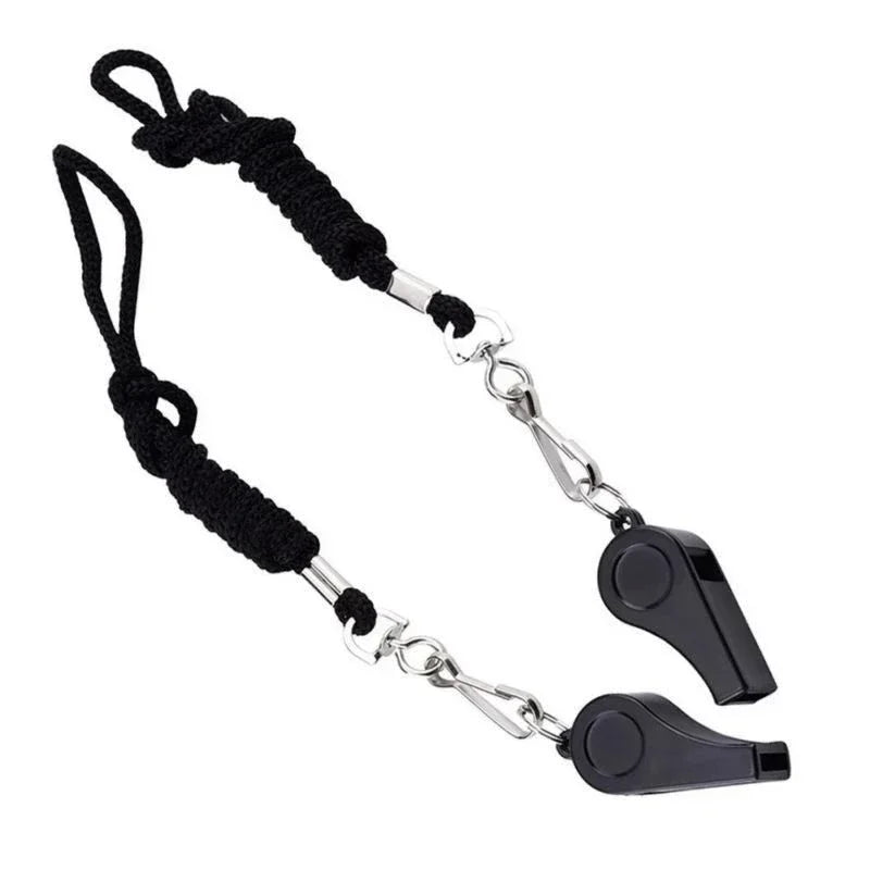 High Quality Black Whistle Referee Game Halter Whistle Outdoor Travel Hiking Whistle Suitable for Basketball Volleyball Games