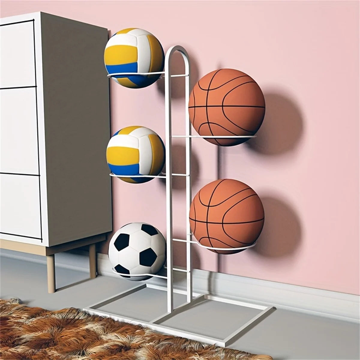 Indoor Children Ball Storage Rack Put Ball Storage Basket Placed Rack Volleyball Stand Holder Space