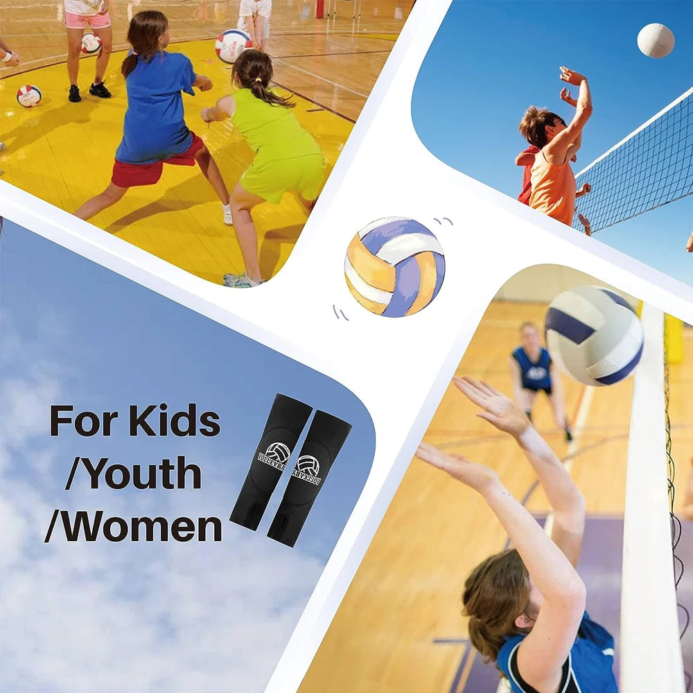 1Pair Volleyball Arm Sleeves Passing Forearm Sleeves with Protection Pad & Thumbhole for Youth Adult Children Protect Arms Sting
