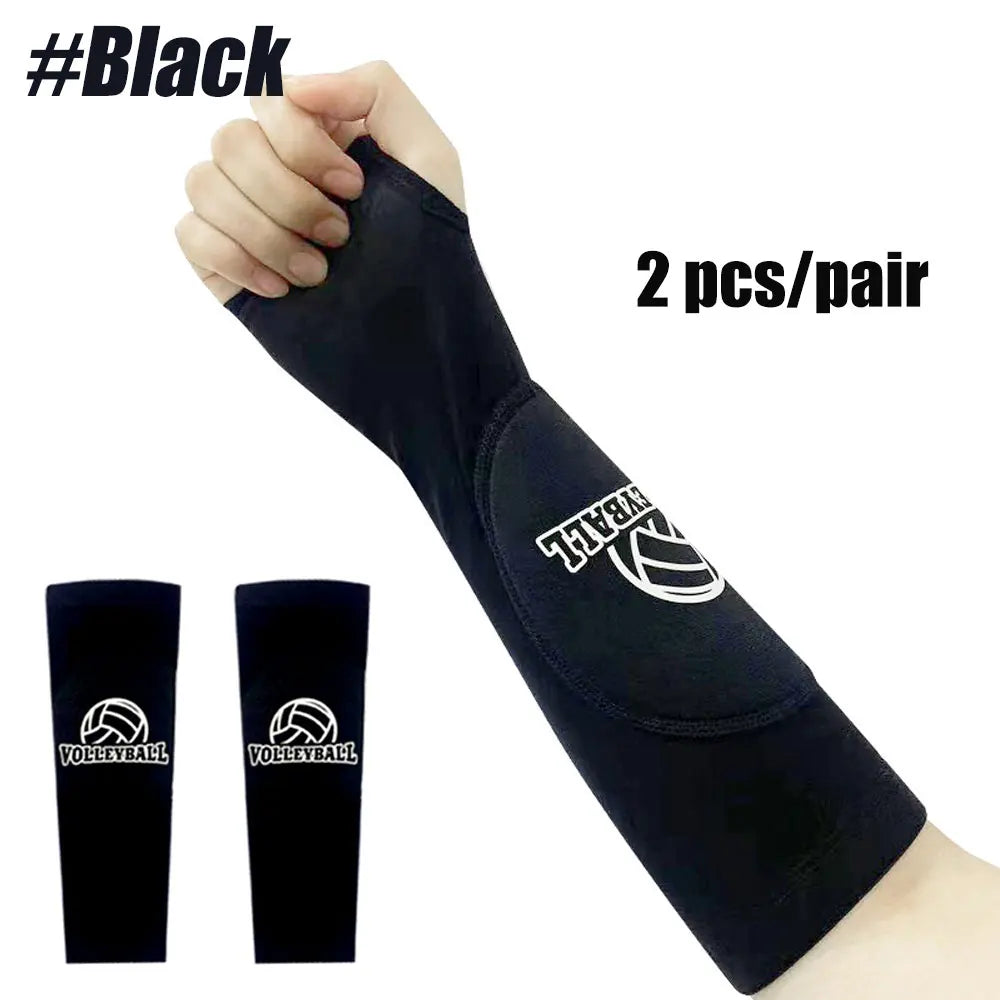 1Pair Volleyball Arm Sleeves Passing Forearm Sleeves with Protection Pad & Thumbhole for Youth Adult Children Protect Arms Sting
